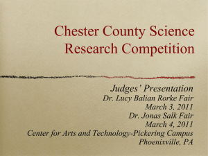 The Chester County Science Research Competition (CCSRC)