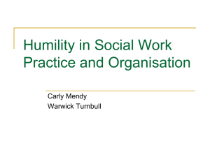 Humility in Social Work Practice and Organisation