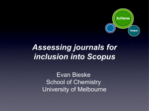 Scopus Journal Evaluation: A Case Study