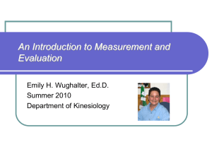 An introduction to measurement and evaluation
