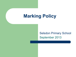 Marking Policy 2013 - Selsdon Primary School & Nursery