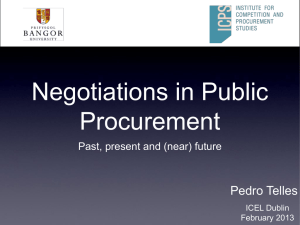 Negotiations in Public Procurement