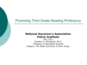 Promoting Third Grade Reading Proficiency