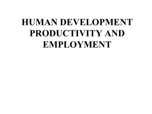 Human resource development, productivity and employment