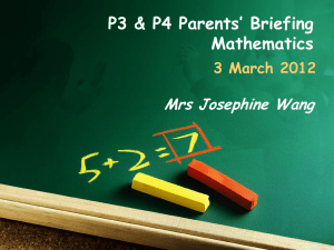P3/P4 Mathematics Programme