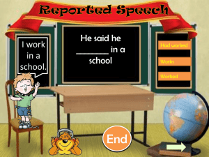 Reported Speech - British School