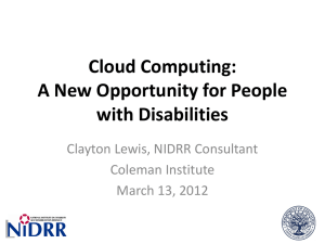 Cloud Computing for People with Disabilities
