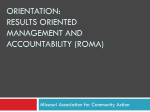 Results Oriented Management and Accountability (ROMA)