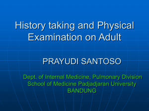 Respiratory history taking and physical examination in adults