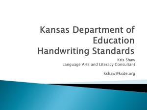 Handwriting Standards - Kansas State Department of Education