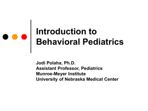 Teaching Behavioral Skills - University of Nebraska Medical Center