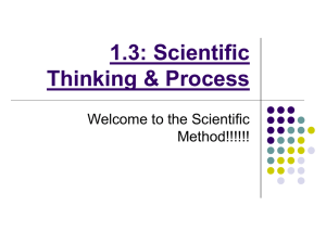 1.3: Scientific Thinking & Process