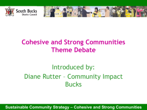 Sustainable Community Strategy – Cohesive and Strong