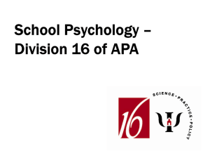 School Psychology - American Psychological Association