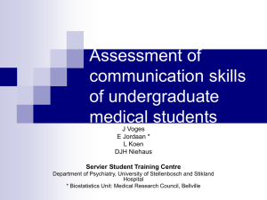 Assessment of the verbal communication skills of medical
