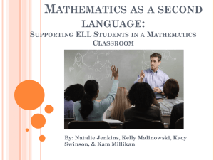 Mathematics as a second language - E