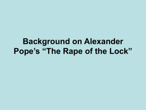 Background on Alexander Pope`s “The Rape of the Lock”