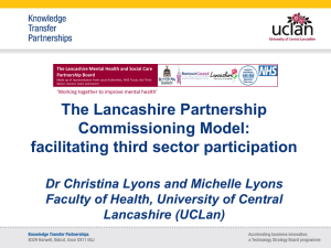 The Lancashire Partnership Commissioning Model facilitating third