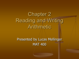 Chapter 2 Reading and Writing Arithmetic