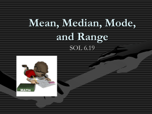 Mean Median Mode and Range