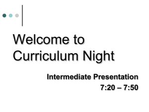 Curriculum Night Powerpoint Presentation