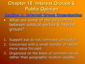 Chapter 18: Interest Groups & Public Opinion