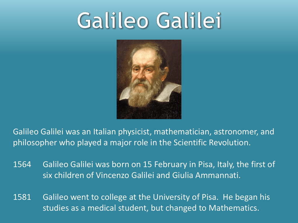 Реферат: Galileo Galilei Essay Research Paper Galileo was