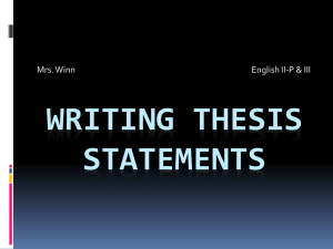 Writing Thesis Statements
