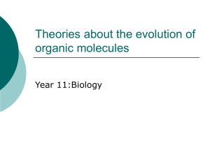 Theories about the evolution of organic molecules
