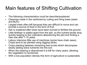 Main features of Shifting Cultivation