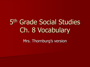 5th Grade Ch.8 Social Studies Vocabulary