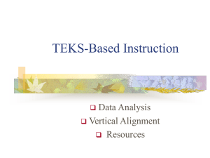 TEKS-Based Activities and Assessments