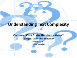 Understanding Text Complexity