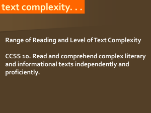 text complexity.