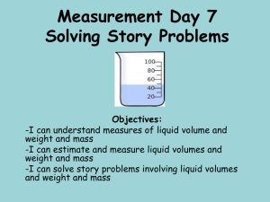 Measurement Day 7 Solving Story Problems Objectives
