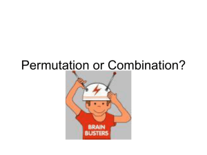 Permutation or Combination? - Hinsdale South High School