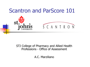 Scantron and ParScore 101