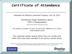 Certificate of Attendence
