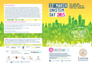 13TH MARCH UNISTEM DAY 2015 EUROPE UNITED BY SCIENCE