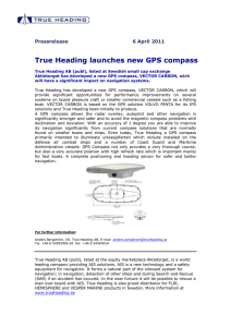 Press release - True Heading launch new GPS