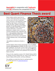 Best Quant Finance Thesis award