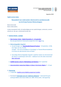 Newsletter DSHW Aug 2014 - Groep Humane Wetenschappen