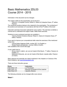 Basic Mathematics 2DL03 Course 2014