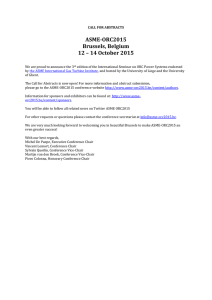 ASME-ORC2015: 1 st Call for Abstracts