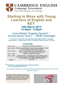 Starting to Move with Young Learners of English and KEY 24th