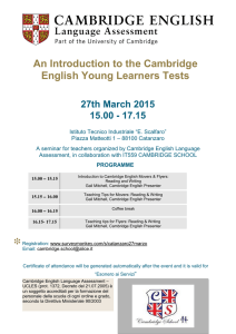 An Introduction to the Cambridge English Young Learners Tests