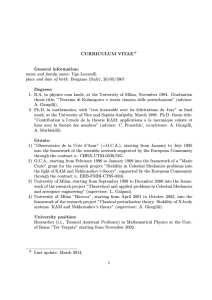 Curriculum - Dipartimento di Matematica