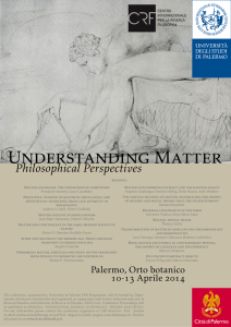 Understanding Matter. Philosophical Perspectives. 1st CRF