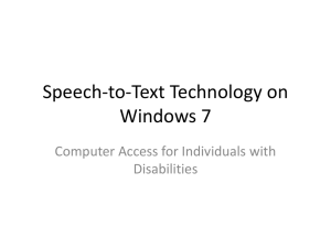 Speech-to-Text Technology on Windows 7