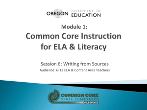 Module 1: Common Core Instruction for ELA & Literacy